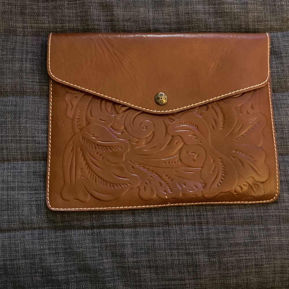 Patricia Nash Brown Embossed Clutch